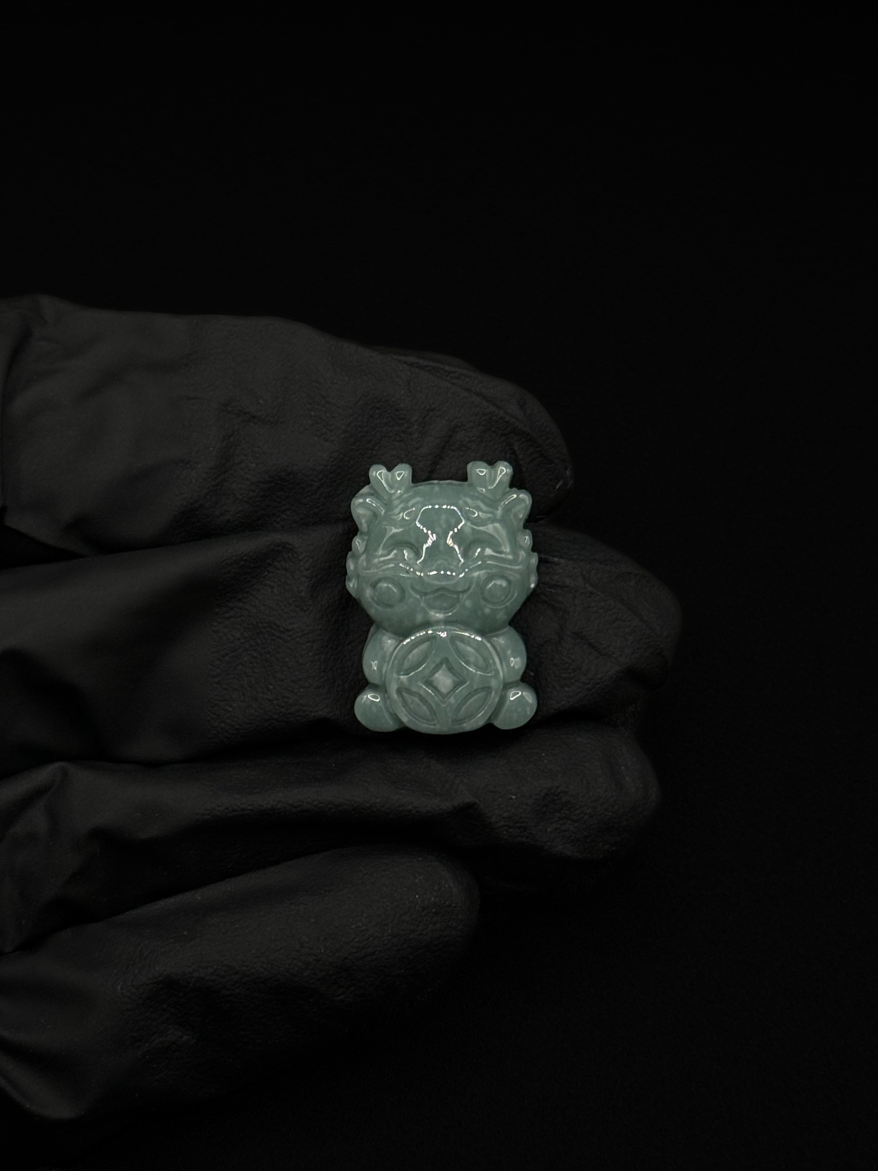 Mini Lion Dance Jade Pendant