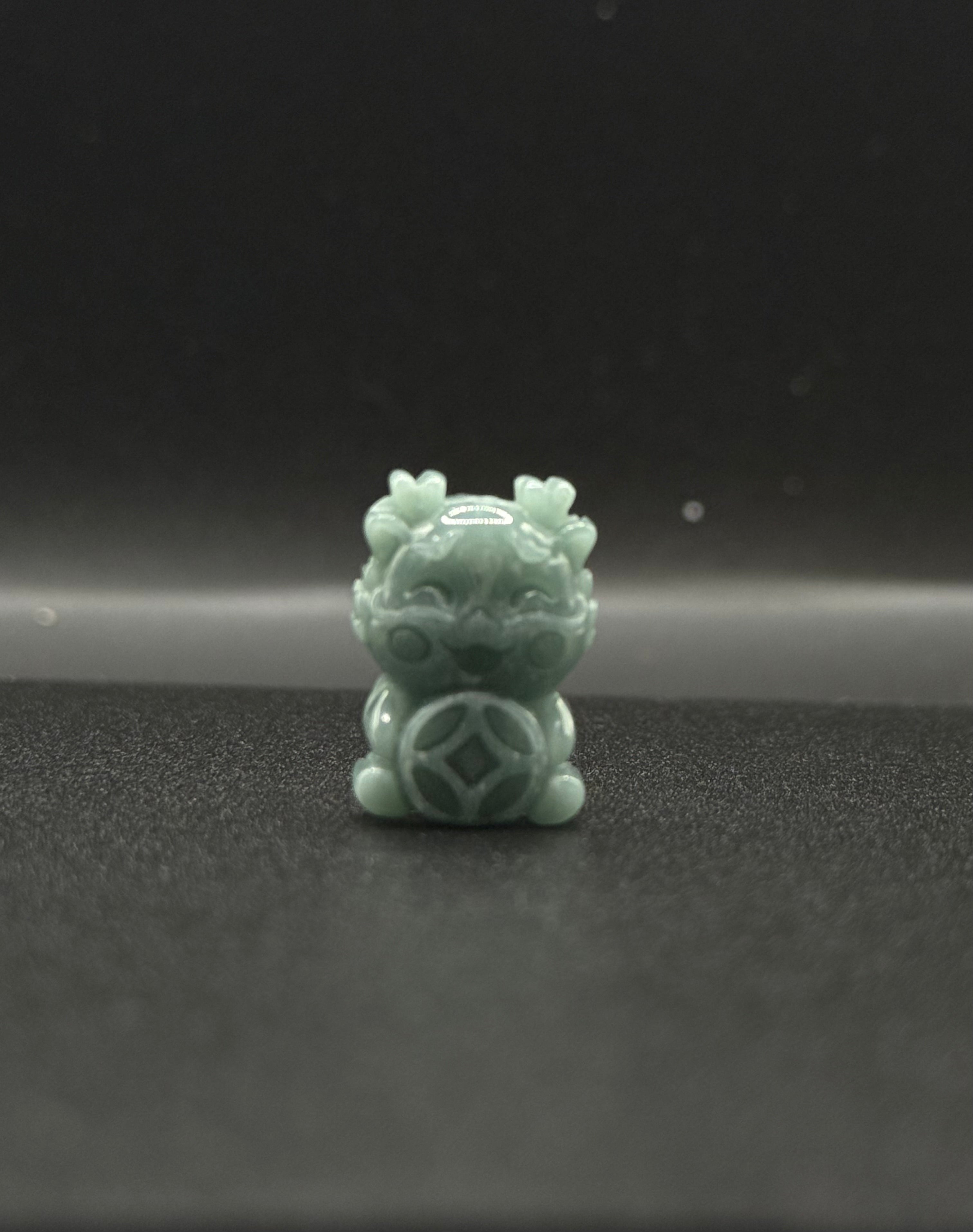 Mini Lion Dance Jade Pendant